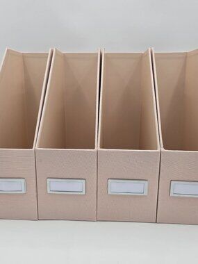 Brightroom Blush Canvas Magazine File Holder & Organizer Set Of 4 Durable Design